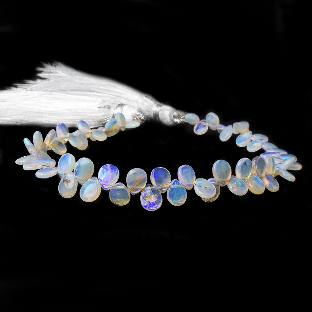6x4-7x5mm Ethiopian Opal Plain Pear beads 8 inch 62 beads (ONLINE ORDER ONLY)