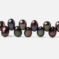 6x4-7x5mm Dark Peacock top drilled Oval Freshwater Pearls 15 inch 104 pieces (ONLINE ORDER ONLY)