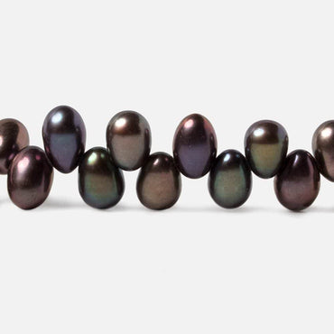 6x4-7x5mm Dark Peacock top drilled Oval Freshwater Pearls 15 inch 104 pieces (ONLINE ORDER ONLY)