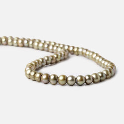 6x4-7x5mm Sage Green 2.5mm Large Hole Off Round Pearl 15 inch 78 pieces (ONLINE ORDER ONLY)