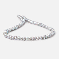 6x4-7x5mm Silver Off Round 2.5mm Large Hole Freshwater Pearls 15 inch 85 pieces (ONLINE ORDER ONLY)