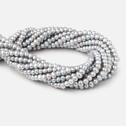 6x4-7x5mm Silver Off Round 2.5mm Large Hole Freshwater Pearls 15 inch 85 pieces (ONLINE ORDER ONLY)