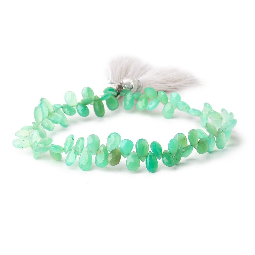6x4-8x4mm Chrysoprase Faceted Pear Beads 7.5 inch 75 pieces (ONLINE ORDER ONLY)