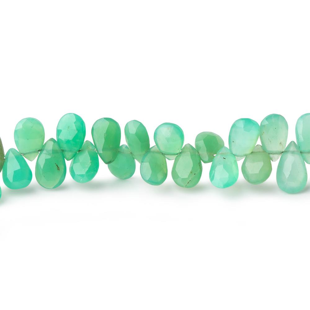 6x4-8x4mm Chrysoprase Faceted Pear Beads 7.5 inch 75 pieces (ONLINE ORDER ONLY)