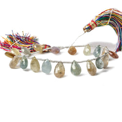 6x4-8x5.5mm Multi Color Sapphire Beads Pear Briolette 7 inch 19 pcs (ONLINE ORDER ONLY)