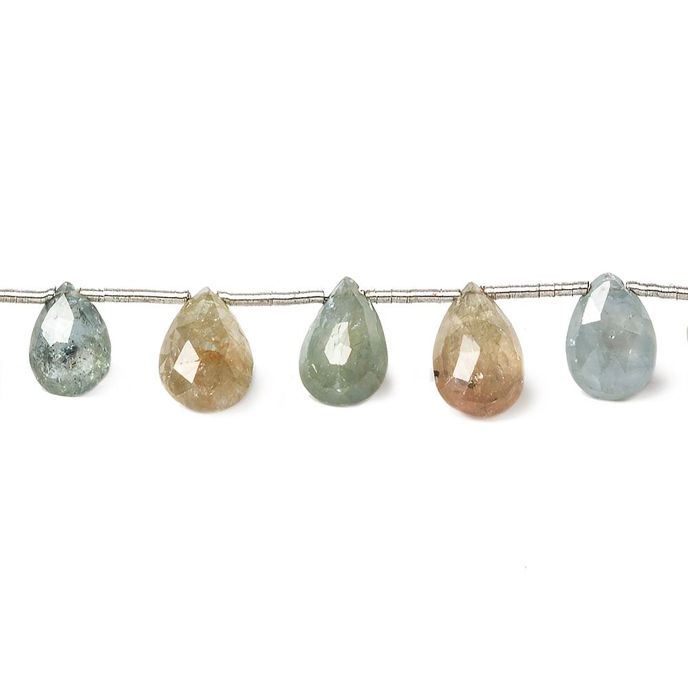 6x4-8x5.5mm Multi Color Sapphire Beads Pear Briolette 7 inch 19 pcs (ONLINE ORDER ONLY)