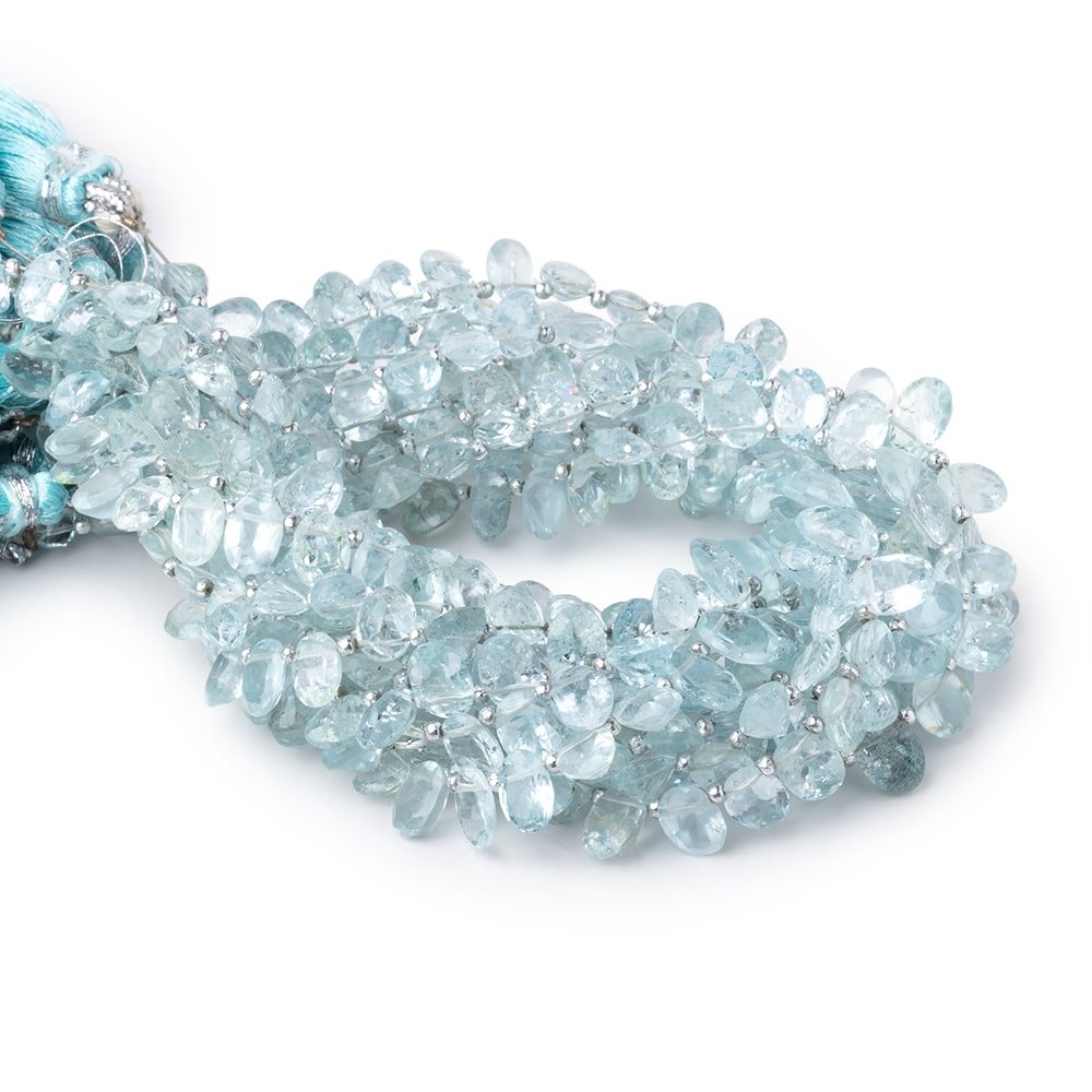 6x4-8x5mm Aquamarine Top Drilled Faceted Ovals 8.5 inch 40 Beads (ONLINE ORDER ONLY)