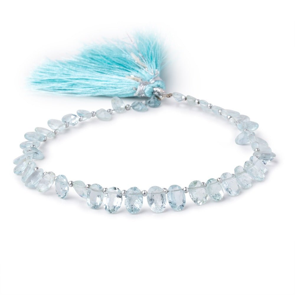 6x4-8x5mm Aquamarine Top Drilled Faceted Ovals 8.5 inch 40 Beads (ONLINE ORDER ONLY)