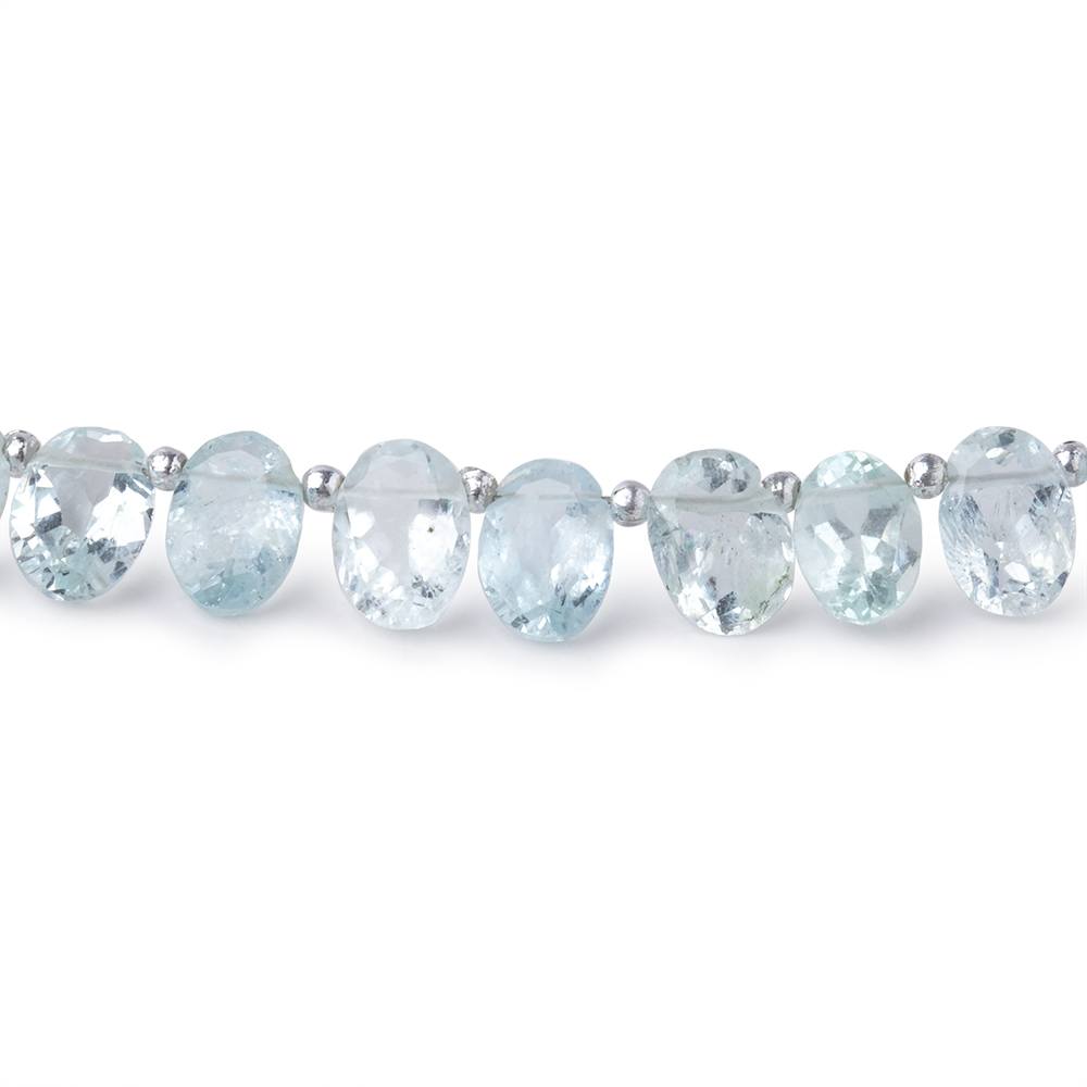 6x4-8x5mm Aquamarine Top Drilled Faceted Ovals 8.5 inch 40 Beads (ONLINE ORDER ONLY)