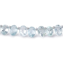 6x4-8x5mm Aquamarine Top Drilled Faceted Ovals 8.5 inch 40 Beads (ONLINE ORDER ONLY)