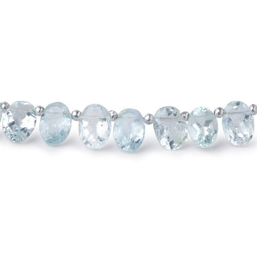6x4-8x5mm Aquamarine Top Drilled Faceted Ovals 8.5 inch 40 Beads (ONLINE ORDER ONLY)