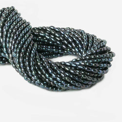 6x4-8x5mm Blue Green Peacock Large Hole Oval Freshwater Pearls 1.5mm drill hole 15 inch 62 pcs (ONLINE ORDER ONLY)