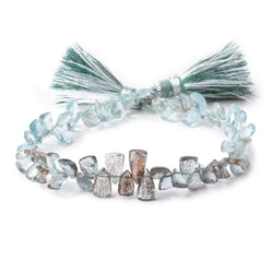 6x4-8x5mm Moss Aquamarine Top Drilled Faceted Points 7 inch 66 Beads (ONLINE ORDER ONLY)