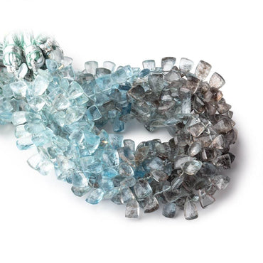 6x4-8x5mm Moss Aquamarine Top Drilled Faceted Points 7 inch 66 Beads (ONLINE ORDER ONLY)