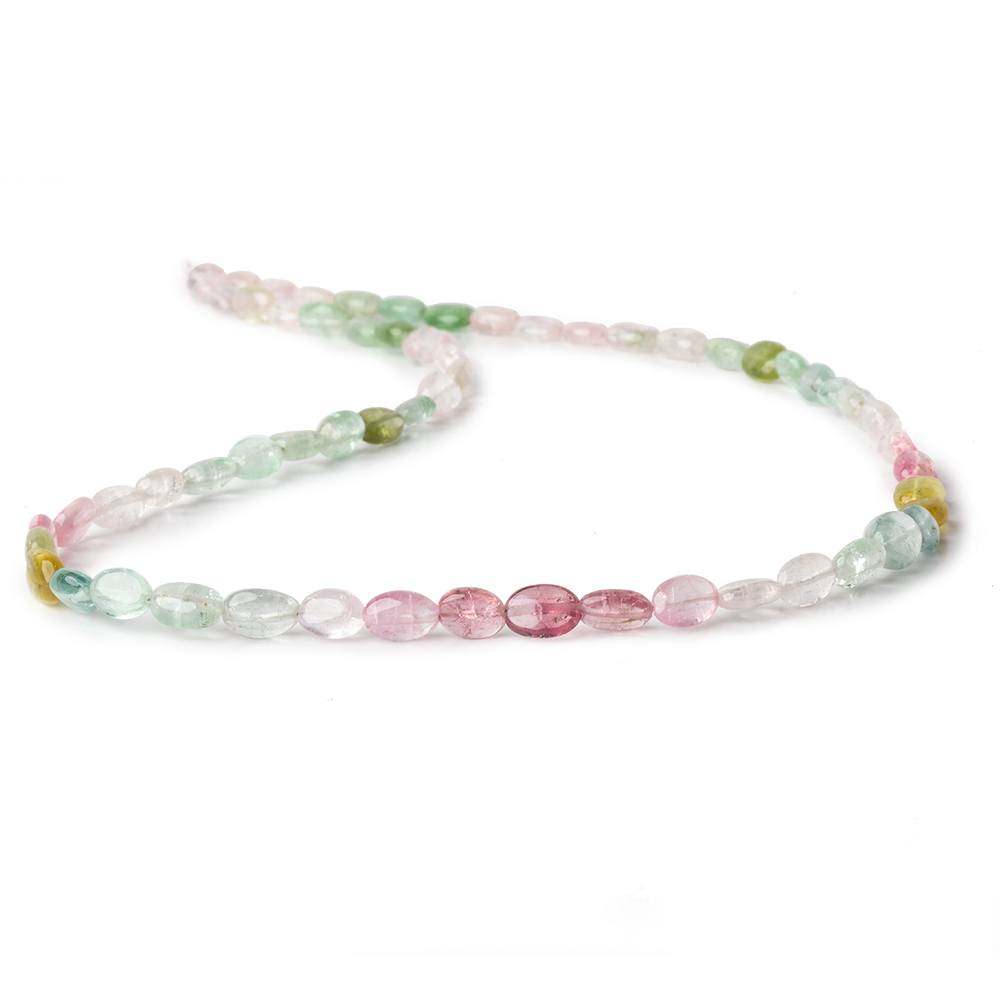 6x4-8x5mm Multi Color Afghani Tourmaline Plain Oval Beads 16.5 inch 63 pieces (ONLINE ORDER ONLY)