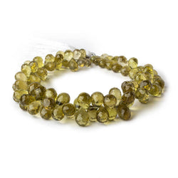6x4-9x6mm Olive Quartz Faceted Teardrop Beads 8.5 inch 95 pieces AAA (ONLINE ORDER ONLY)