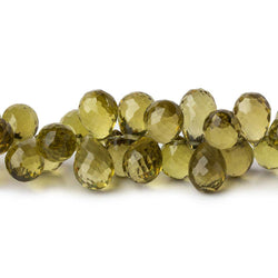 6x4-9x6mm Olive Quartz Faceted Teardrop Beads 8.5 inch 95 pieces AAA (ONLINE ORDER ONLY)