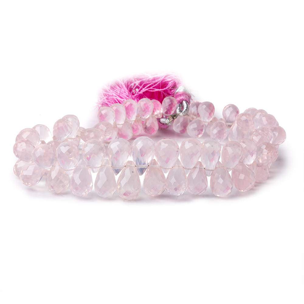 6x4-9x6mm Rose Quartz Faceted Tear Drop Beads 8 inch 80 pieces AAA (ONLINE ORDER ONLY)