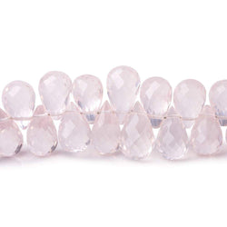 6x4-9x6mm Rose Quartz Faceted Tear Drop Beads 8 inch 80 pieces AAA (ONLINE ORDER ONLY)