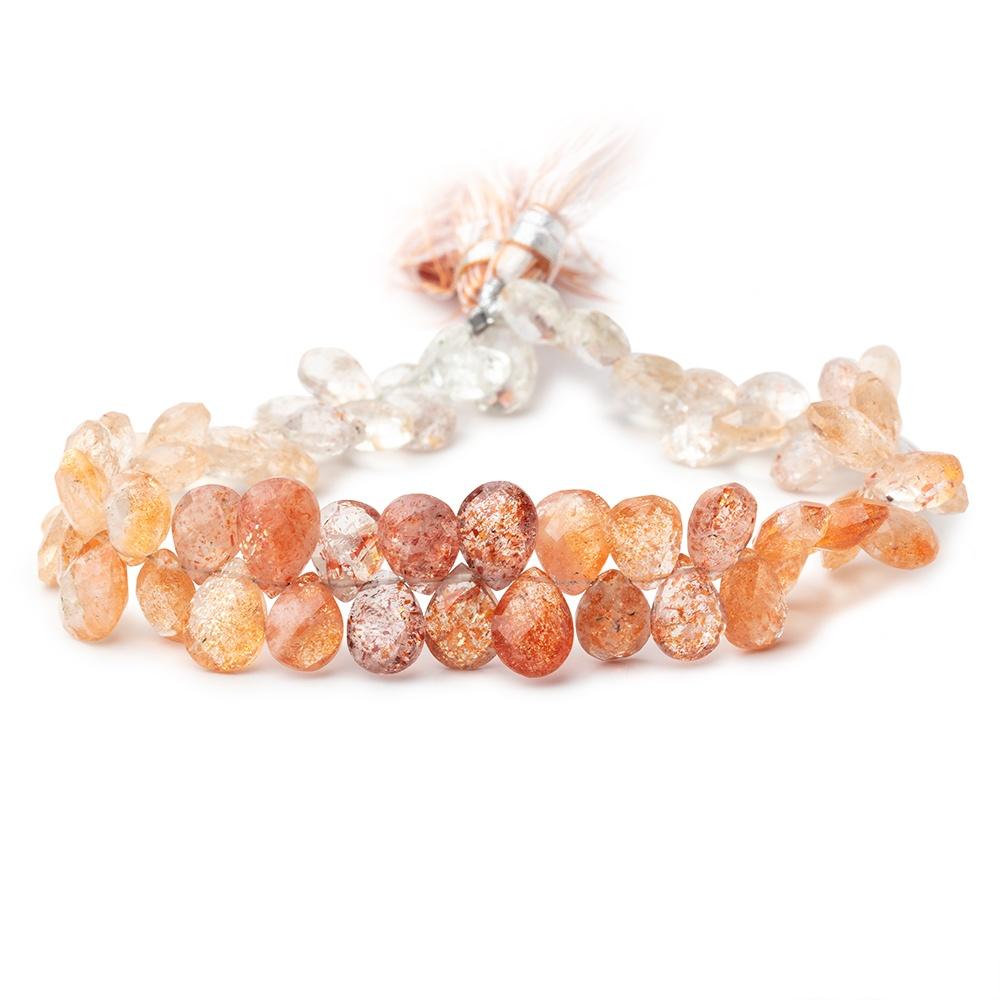 6x4-9x6mm Shaded Sunstone Faceted Pear Beads 7 inch 58 pieces (ONLINE ORDER ONLY)