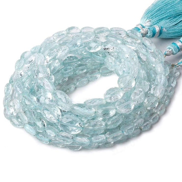 6x4-9x7mm Aquamarine micro faceted ovals 17 inch 63 beads AA (ONLINE ORDER ONLY)