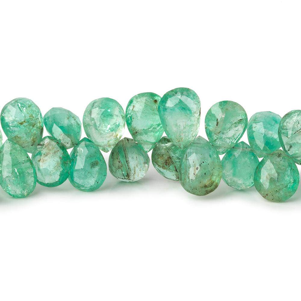 6x4-9x7mm Emerald Faceted Pear Briolette Beads 8 inch 64 pieces (ONLINE ORDER ONLY)