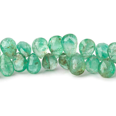 6x4-9x7mm Emerald Faceted Pear Briolette Beads 8 inch 64 pieces (ONLINE ORDER ONLY)