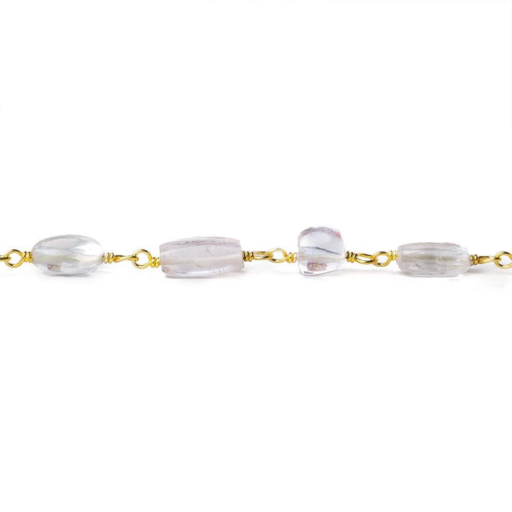 6x4-9x7mm Kunzite plain nugget Vermeil Chain by the foot (ONLINE ORDER ONLY)