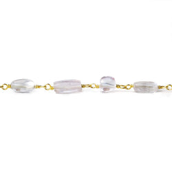 6x4-9x7mm Kunzite plain nugget Vermeil Chain by the foot (ONLINE ORDER ONLY)