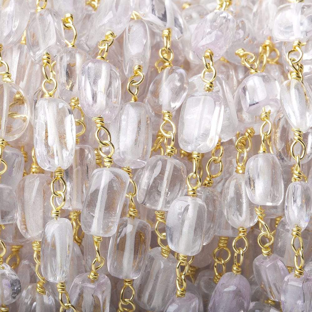 6x4-9x7mm Kunzite plain nugget Vermeil Chain by the foot (ONLINE ORDER ONLY)