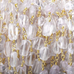 6x4-9x7mm Kunzite plain nugget Vermeil Chain by the foot (ONLINE ORDER ONLY)