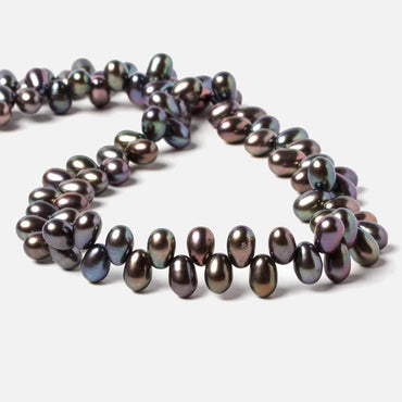 6x4.5-7x5mm Green Peacock Top Drill Oval Freshwater Pearls 15 inch 90 pieces (ONLINE ORDER ONLY)