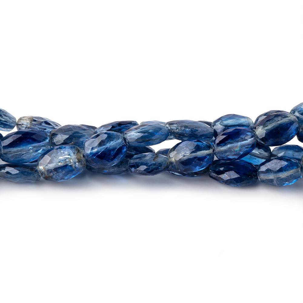 6x4.5-8.5x6mm Kyanite straight drilled faceted oval beads 17 inch 61 pieces (ONLINE ORDER ONLY)