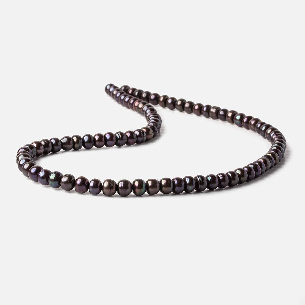 6x4mm Black Peacock Button Freshwater Pearls 15.5 inch 88 pieces (ONLINE ORDER ONLY)