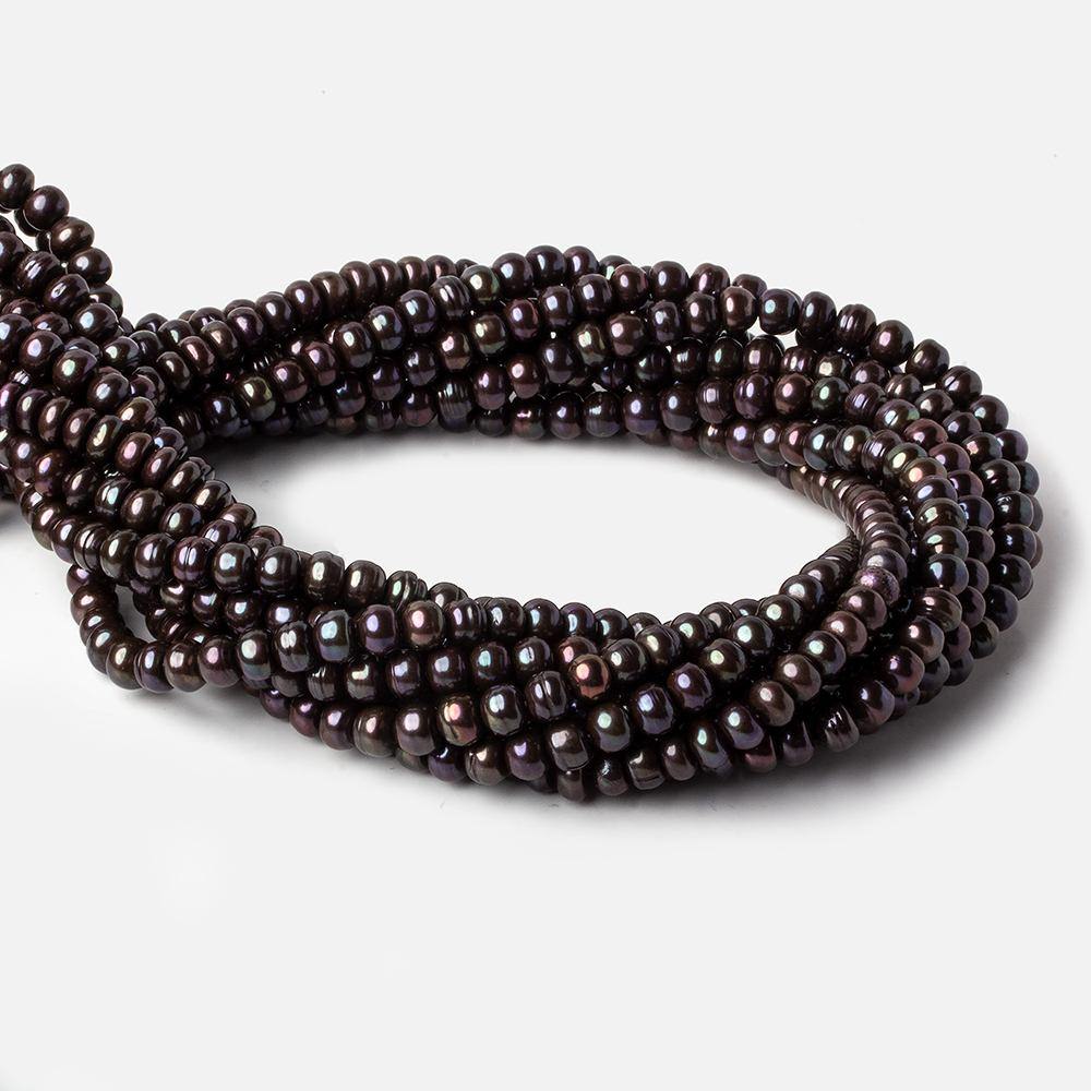 6x4mm Black Peacock Button Freshwater Pearls 15.5 inch 88 pieces (ONLINE ORDER ONLY)