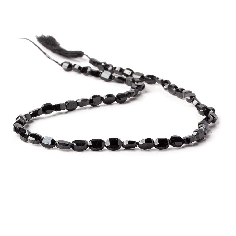 6x4mm Black Spinel Straight Drill Faceted Oval Beads 13.5 inch 52 pieces (ONLINE ORDER ONLY)