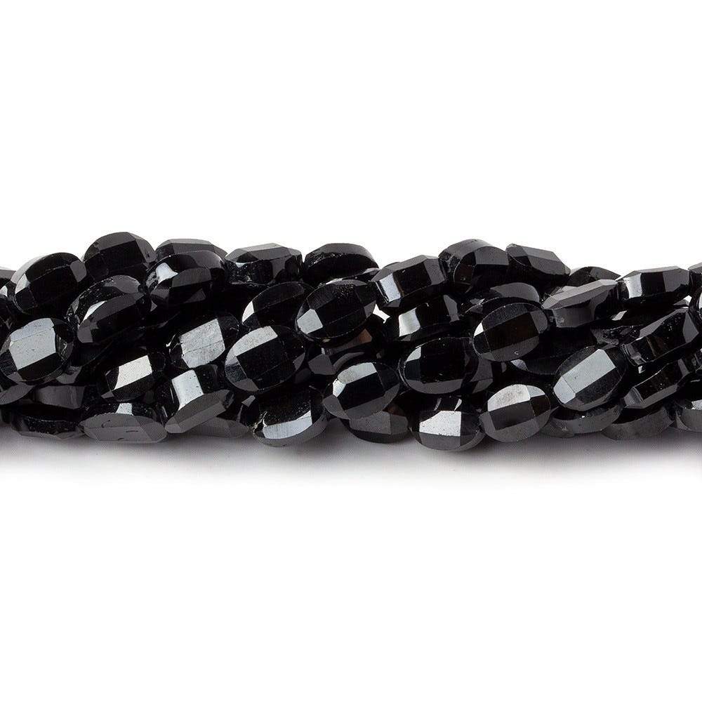 6x4mm Black Spinel Straight Drill Faceted Oval Beads 13.5 inch 52 pieces (ONLINE ORDER ONLY)