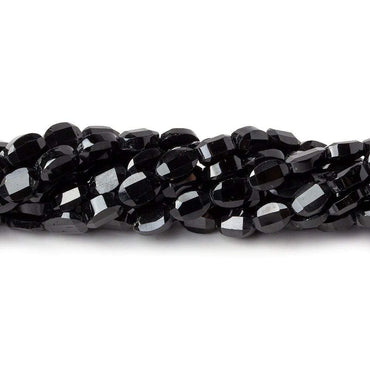 6x4mm Black Spinel Straight Drill Faceted Oval Beads 13.5 inch 52 pieces (ONLINE ORDER ONLY)