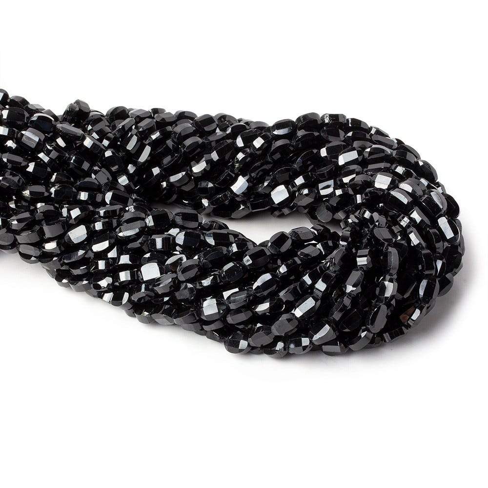 6x4mm Black Spinel Straight Drill Faceted Oval Beads 13.5 inch 52 pieces (ONLINE ORDER ONLY)