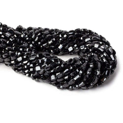 6x4mm Black Spinel Straight Drill Faceted Oval Beads 13.5 inch 52 pieces (ONLINE ORDER ONLY)