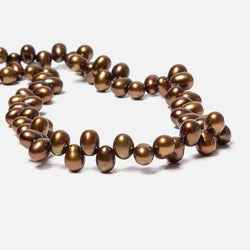6x4mm Bronze Top Drilled Oval Freshwater Pearl Beads 16 inch 78 pieces (ONLINE ORDER ONLY)