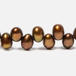 6x4mm Bronze Top Drilled Oval Freshwater Pearl Beads 16 inch 78 pieces (ONLINE ORDER ONLY)