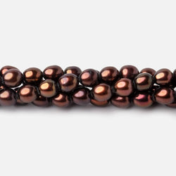 6x4mm Chocolate Straight Drilled Oval Freshwater Pearl 15 inch 66 pieces (ONLINE ORDER ONLY)