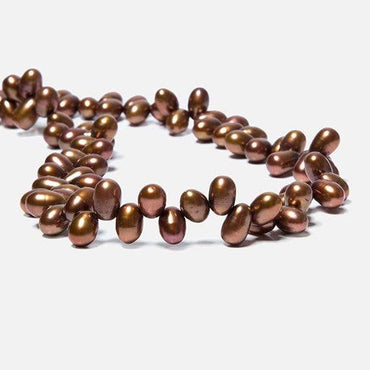 6x4mm Copper Top Drilled Oval Freshwater Pearls 16 inch 78 pieces (ONLINE ORDER ONLY)