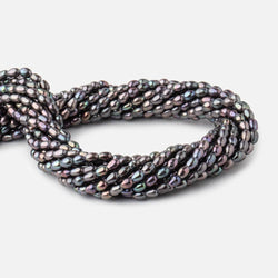 6x4mm Peacock Large Hole Oval Freshwater Pearls 1.5mm drill hole 15 inch 64 pcs (ONLINE ORDER ONLY)