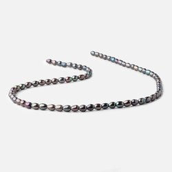 6x4mm Peacock Large Hole Oval Freshwater Pearls 1.5mm drill hole 15 inch 64 pcs (ONLINE ORDER ONLY)