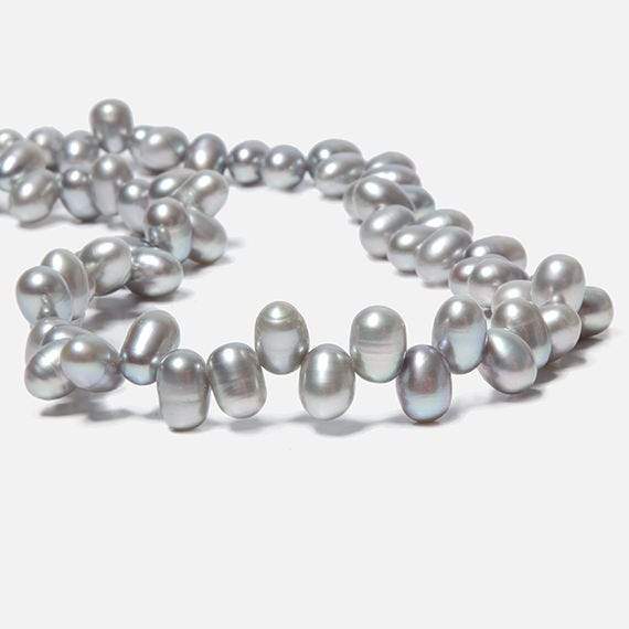 6x4mm Silver Top Drill Oval Freshwater Pearl 16 inch 78 pieces (ONLINE ORDER ONLY)