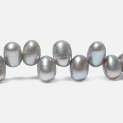 6x4mm Silver Top Drill Oval Freshwater Pearl 16 inch 78 pieces (ONLINE ORDER ONLY)