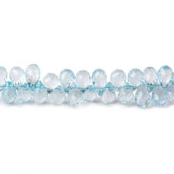 6x4mm Sky Blue Topaz Faceted Tear Drop Beads 8 inch 89 pieces (ONLINE ORDER ONLY)