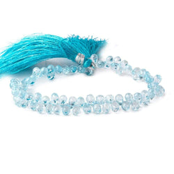 6x4mm Sky Blue Topaz Faceted Tear Drop Beads 8 inch 89 pieces (ONLINE ORDER ONLY)